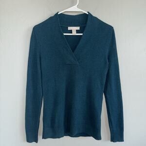 Banana Republic Wool Cashmere Pullover Sweater Womens Size XS Teal Shadow Green